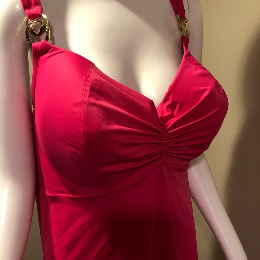 HOT PINK Tankini Top SZ44-DDD